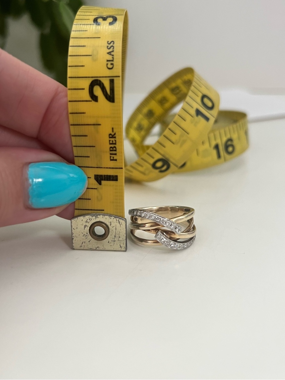 Michael Hill Solid 10K Gold & Natural Diamond Fancy Crossover Ring, Size 7.25 - Picture 10 of 17